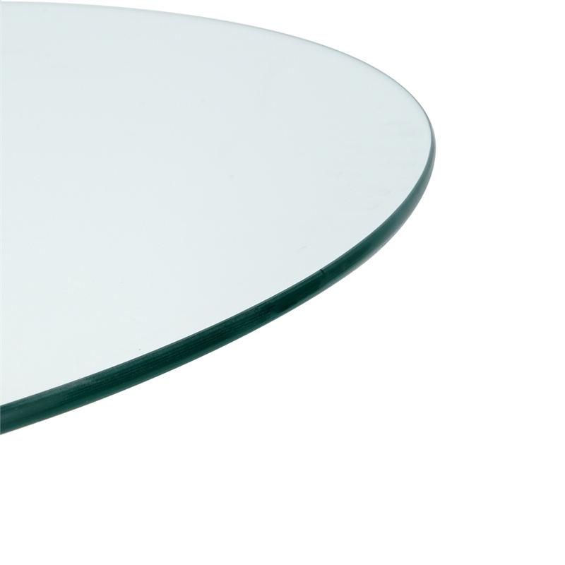Homycasa Modern Glass Top Side Table with Metal Legs-Chrome