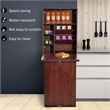 Homycasa Wall-Mounted Folding Brown Desk with Storage Shelves