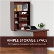 Homycasa Wall-Mounted Folding Brown Desk with Storage Shelves