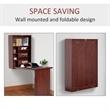 Homycasa Wall-Mounted Folding Brown Desk with Storage Shelves