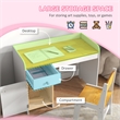 Homycasa Kids Desk and Chair Set with Storage Drawer-White Engineered wood