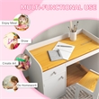 Homycasa Kids Desk and Chair Set with Storage Drawer-White Engineered wood