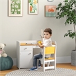Homycasa Kids Desk and Chair Set with Storage Drawer-White Engineered wood