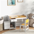 Homycasa Kids Desk and Chair Set with Storage Drawer-White Engineered wood