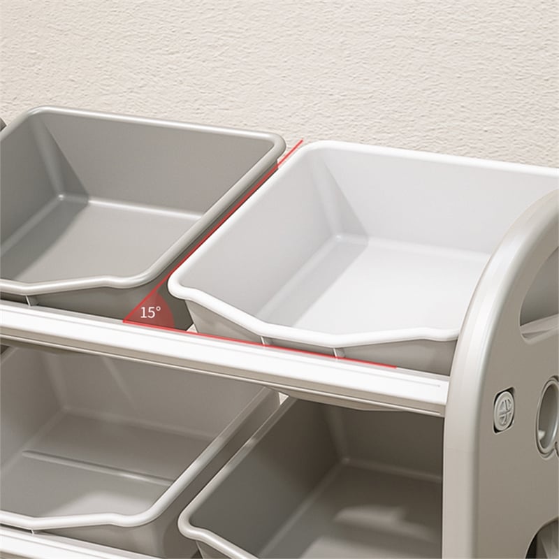 Homycasa Kids Toy Storage Organizer with Removable Bins-Gray