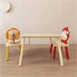 Homycasa Kids Animal-Themed Table and Chair Set with Lion Design-Natural