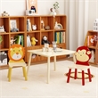 Homycasa Kids Animal-Themed Table and Chair Set with Lion Design-Natural