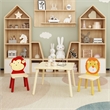 Homycasa Kids Animal-Themed Table and Chair Set with Lion Design-Natural