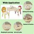 Homycasa Kids Animal-Themed Table and Chair Set with Lion Design-Natural