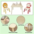 Homycasa Kids Animal-Themed Table and Chair Set with Lion Design-Natural