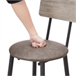 Homycasa Adjustable Rustic Bar Stools with Wooden Backrest-Gray