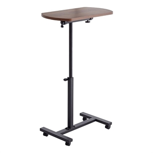 Homycasa Height Adjustable Sofa Side C Shape Table-Brown