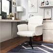 Homycasa Home Office Chair with Arms Adjustable Swivel Task Chair Beige Fabric