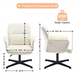 Homycasa Home Office Chair with Arms Adjustable Swivel Task Chair Beige Fabric
