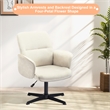 Homycasa Home Office Chair with Arms Adjustable Swivel Task Chair Beige Fabric