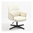 Homycasa Home Office Chair with Arms Adjustable Swivel Task Chair Beige Fabric