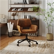 Homycasa Home Office Adjustable Metal Swivel Task Chair w/Wheels in Brown