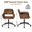 Homycasa Home Office Adjustable Metal Swivel Task Chair w/Wheels in Brown