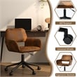 Homycasa Home Office Adjustable Metal Swivel Task Chair w/Wheels in Brown
