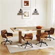 Homycasa Home Office Adjustable Metal Swivel Task Chair w/Wheels in Brown