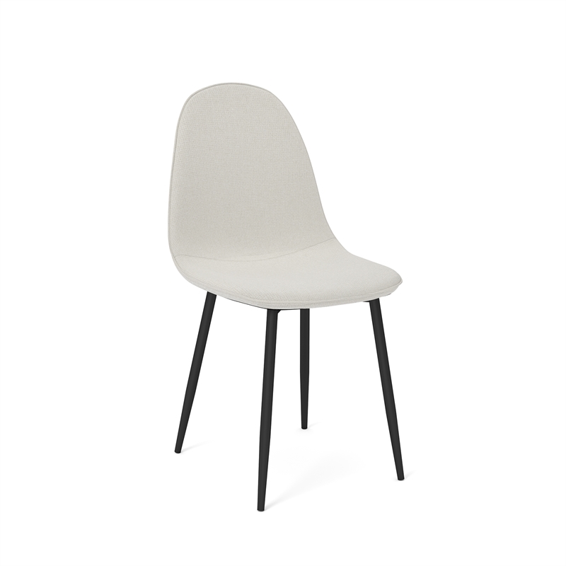 Homycasa Dining Chairs Set of 4 Upholstered Seat with Black Metal Legs Beige