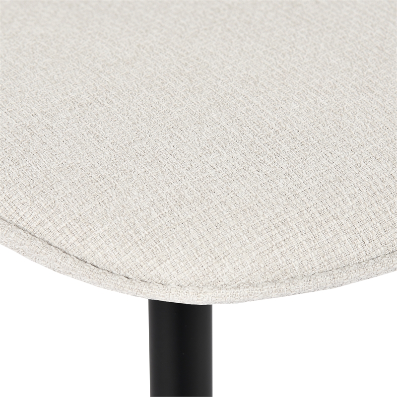 Homycasa Dining Chairs Set of 4 Upholstered Seat with Black Metal Legs Beige