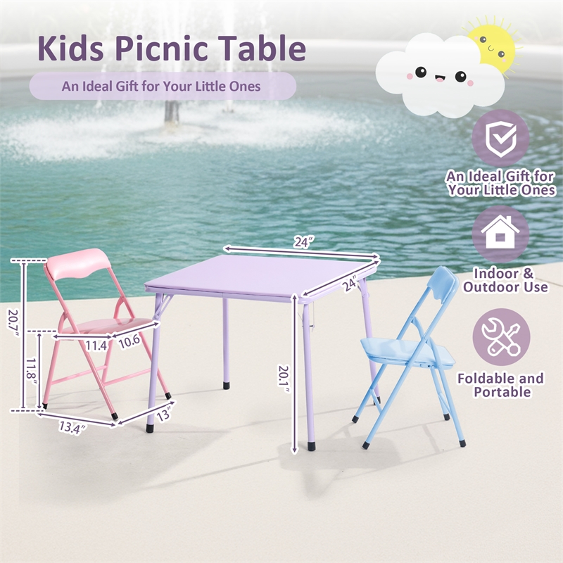 Homycasa 2 Piece Kids Table and Chair Set in Multi-Color