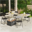 Homycasa Folding Chairs Set of 2 Black PVC Upholstered Durable Steel Frame
