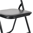 Homycasa Folding Chairs Set of 2 Black PVC Upholstered Durable Steel Frame