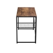 Homycasa Home Office Desk with Storage Hooks and Metal Frame Brown