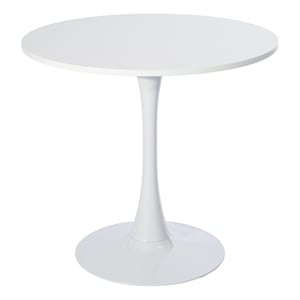 Homycasa Stylish White Round Dining Table with MDF Top