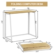 Homycasa Foldable Oak Home Office Desk with MDF Top