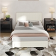 Homycasa Queen Size Bed Frame with Storage Drawers in Beige