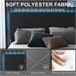 Homycasa Queen Upholstered Bed Frame with LED Headboard & USB Ports Gray