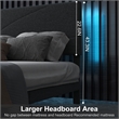 Homycasa Queen Upholstered Bed Frame with LED Headboard & USB Ports Gray