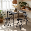 Homycasa Black Folding Chairs Set of 2 PVC Seat Metal Frame