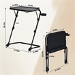 Homycasa Adjustable Folding TV Dining Tray Table with Cup Holder Black