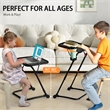 Homycasa Adjustable Folding TV Dining Tray Table with Cup Holder Black