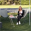Homycasa Adjustable Folding TV Dining Tray Table with Cup Holder White