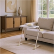 Homycasa Adjustable Folding TV Dining Tray Table with Cup Holder White