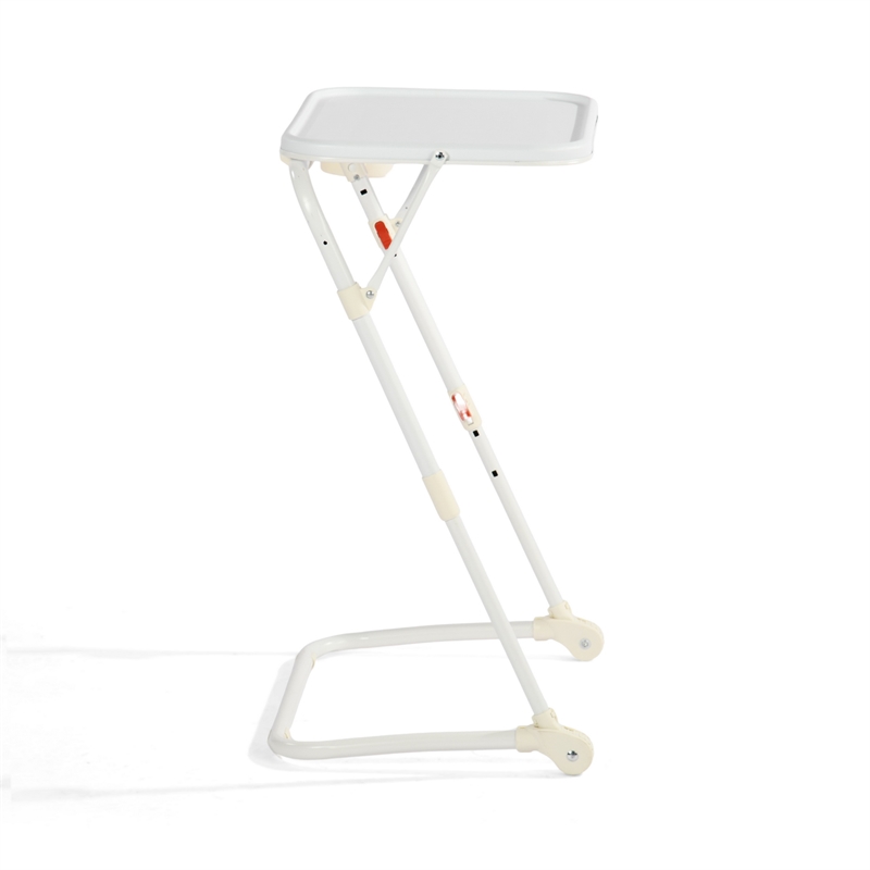 Homycasa Adjustable Folding TV Dining Tray Table with Cup Holder White