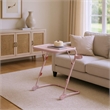 Homycasa Adjustable Folding TV Dining Tray Table with Cup Holder Pink
