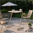 Homycasa Adjustable Folding TV Dining Tray Table with Cup Holder Beige