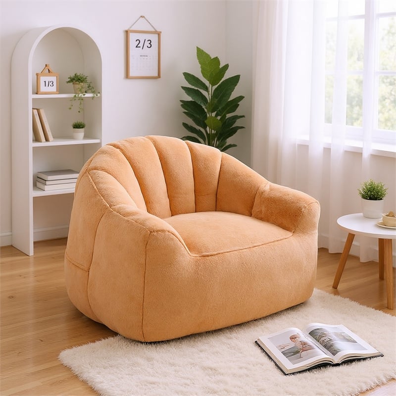 Homycasa Orange Cozy Bean Bag Chair for Living Room Bedroom Dorm Lounge Seating