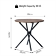 Homycasa Modern Round Dining Table with Cross Black Base Dark Wood
