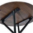 Homycasa Modern Round Dining Table with Cross Black Base Dark Wood