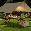 Homy Casa Walnut Folding Table with Steel Frame Portable Durable