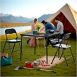 Homy Casa 3-Piece Black Folding Patio Dining Set with PVC Chairs