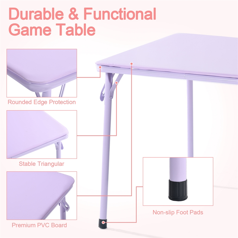 Homy Casa Multi-Color 5-Piece Steel & PVC Kid's Table and Chair Set for Picnics