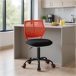 Homy Casa Red Plastic-Back Fabric Seat Adjustable Swivel Chair for Kitchen